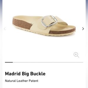 NEW Madrid Big Buckle Natural Leather Patent High Shine Butter